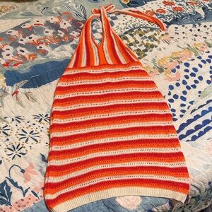 Vibrant Knit Halter Dress